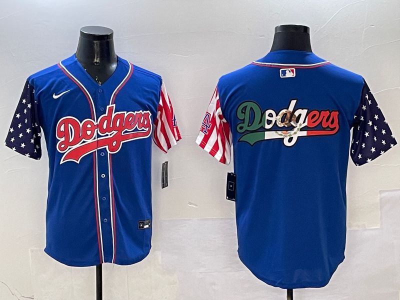 Men Los Angeles Dodgers Blank Blue a generation of national flags Joint name 2025 Nike MLB Jersey style 7->los angeles dodgers->MLB Jersey